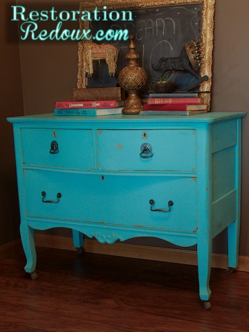 www.restorationredoux.com - Turquoise Dresser