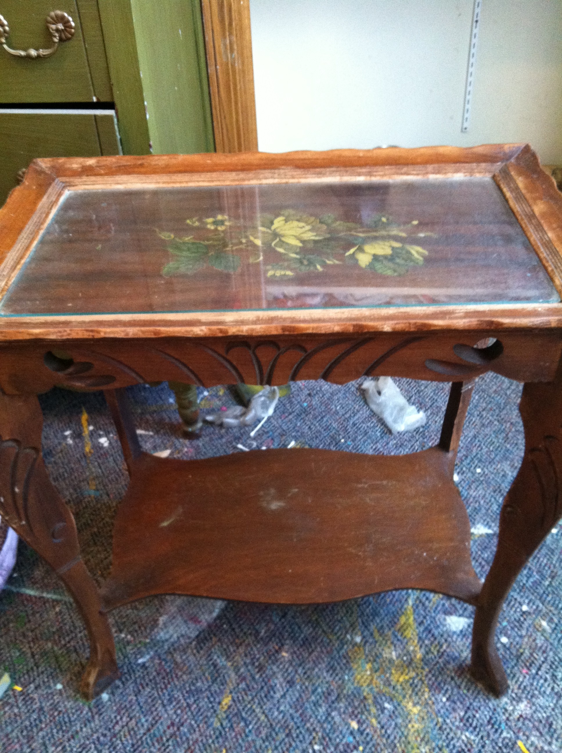 Antique Yellow Table before