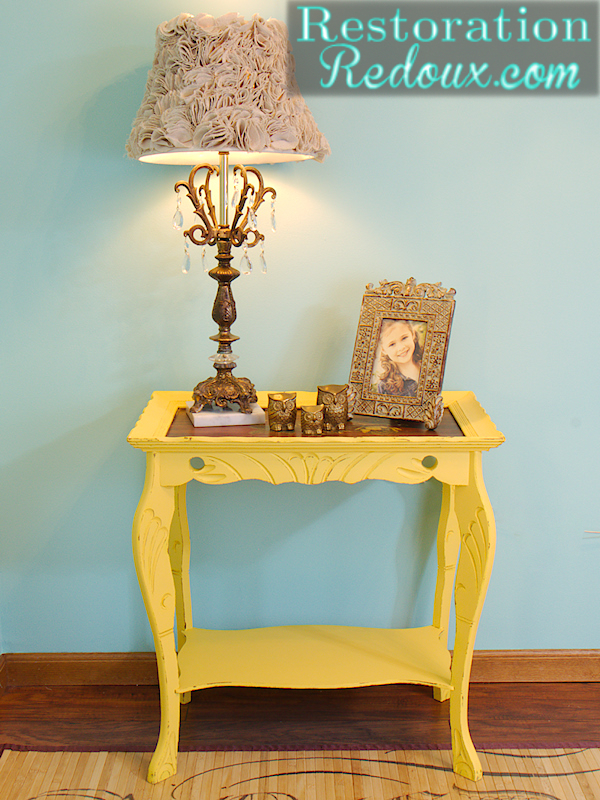 Antique Yellow Table After