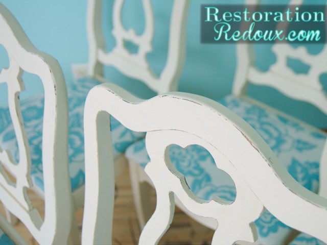 Turquoise and White Chair Transformation | #furniture #makeover #diy
