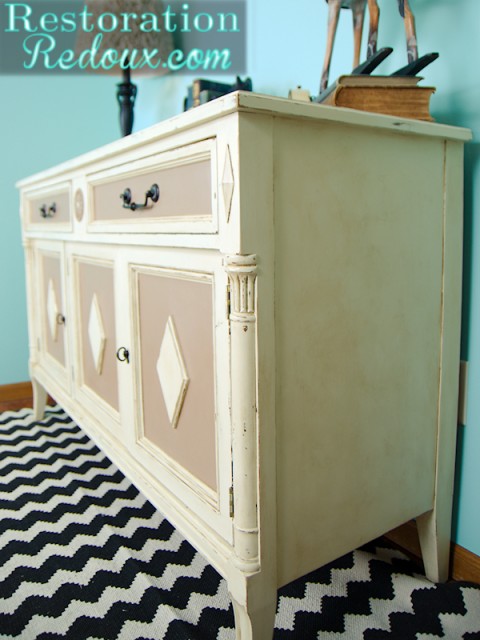 Painted and distressed buffet from Goodwill