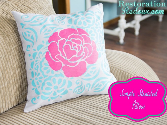 Tulip Stenciled Pillow