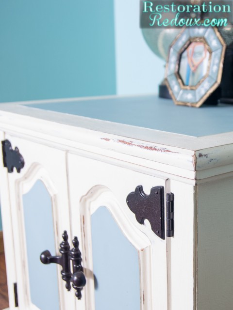 Blue and Ivory Side Table