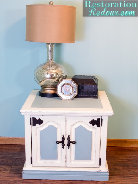 Ivory and Blue Side Table