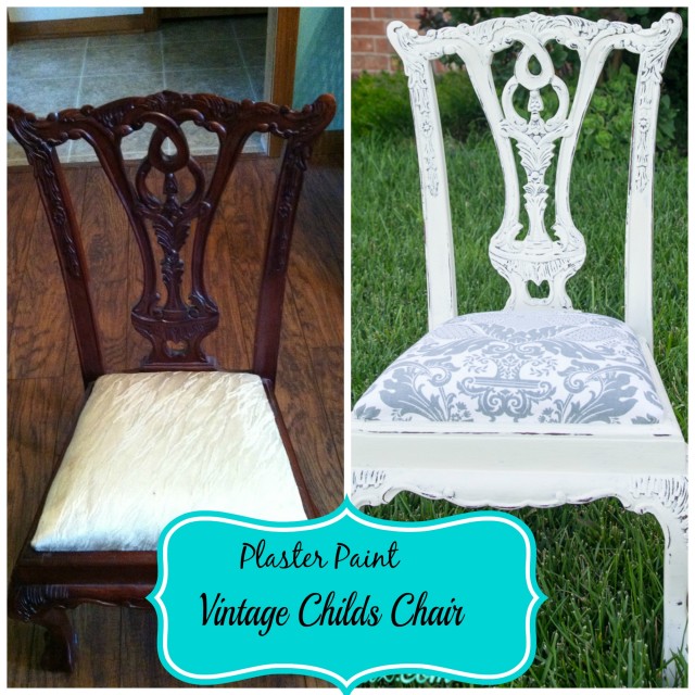 Plaster Painted Vintage Child's Chair