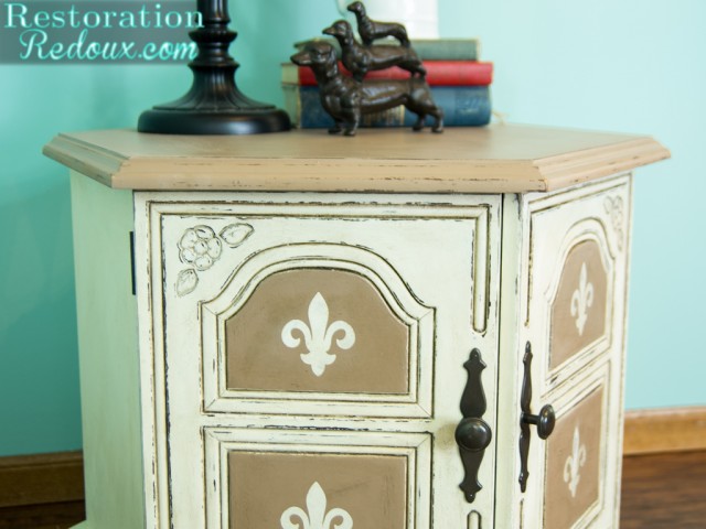 Plaster Painted Neutral End Table