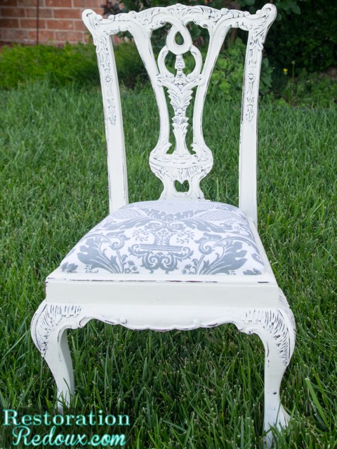 Plaster Painted Vintage Childs Chair