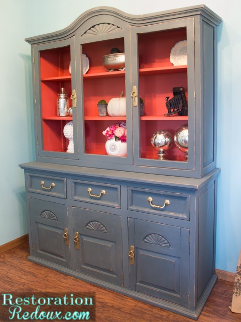 Grey-Plaster-Painted-China-Hutch