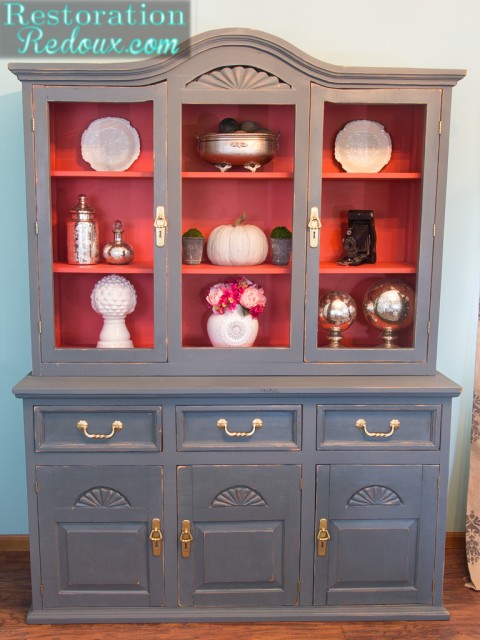 Plaster Painted China Hutch