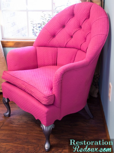 Plaster Painted Pink Chair