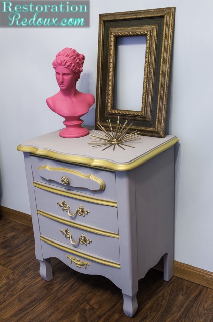 Plaster Painted French Provincial Nightstand