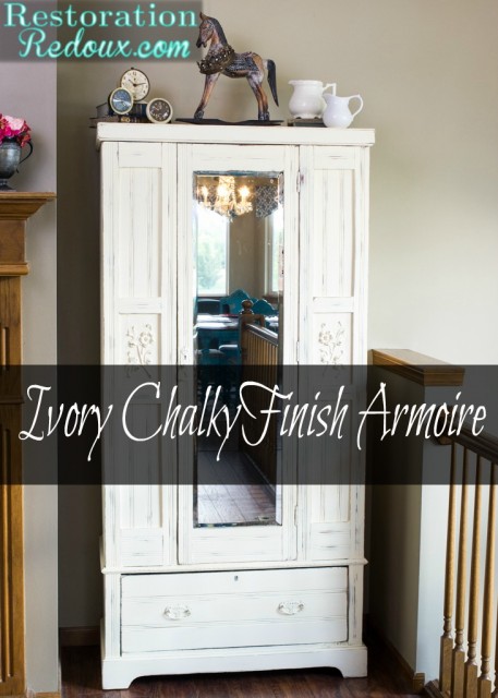 Ivory Chalky Finish Armoire