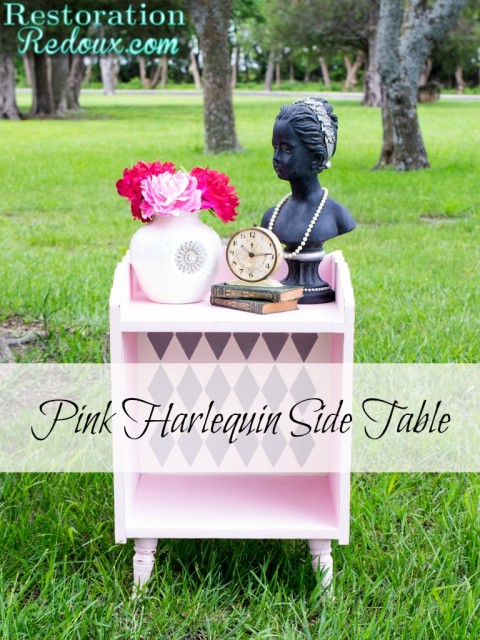 Pink Harlequin Side Table