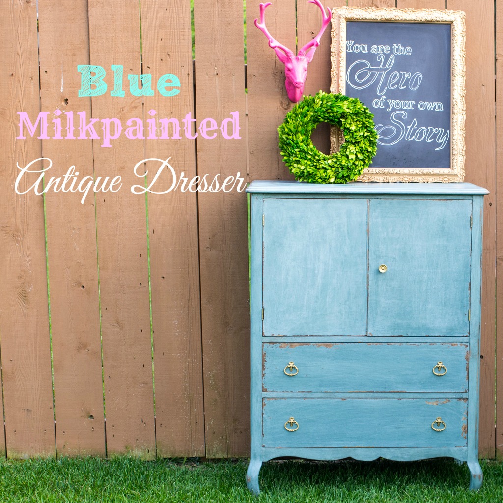 Blue Milkpainted Antique Dresser - Daily Dose of Style