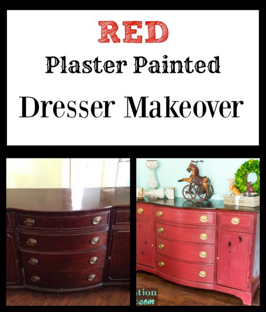 Red Plaster Painted Dresser