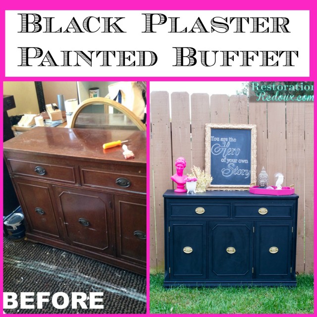 Black Plaster Painted Dresser