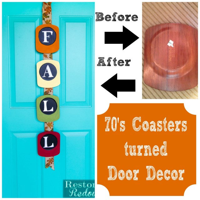 Coasters-turned-Door-Decor