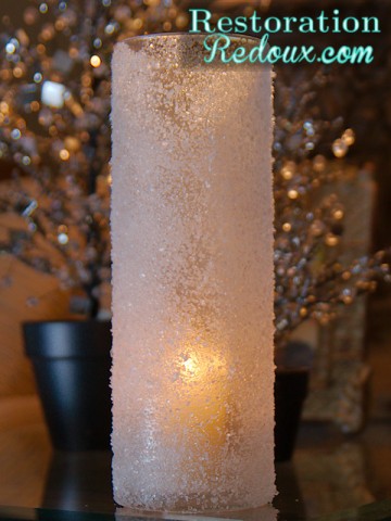DIY Frosted Candle Holder