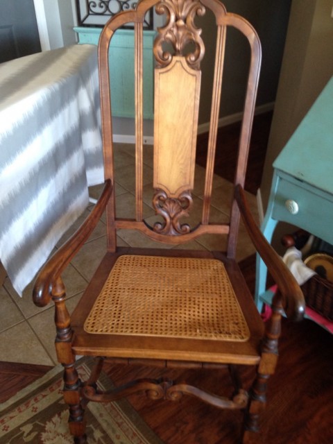 Vintage Cane Bottom Chair Makeover