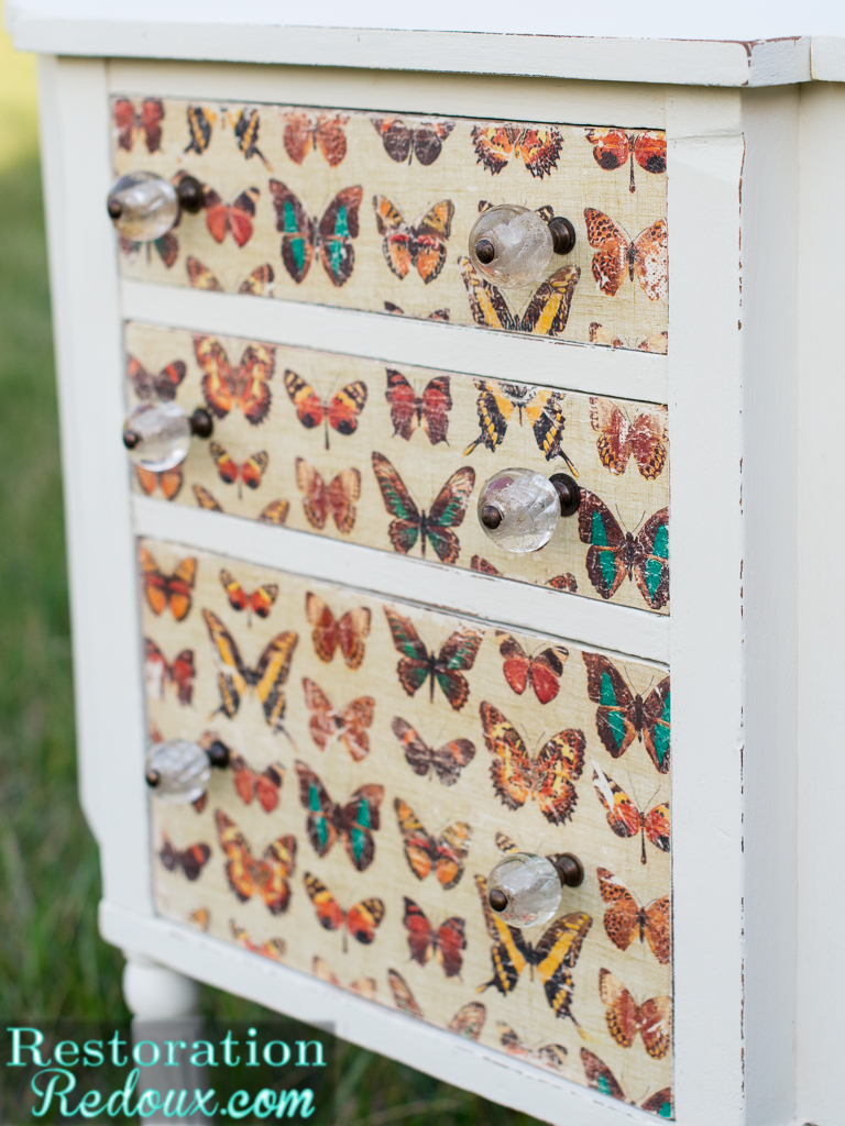 Farmhouse Decoupaged Sewing Cabinet Daily Dose Of Style