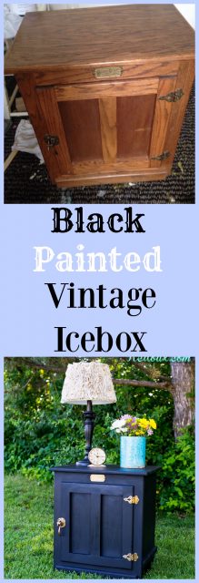 Black Painted Vintage IceBox 